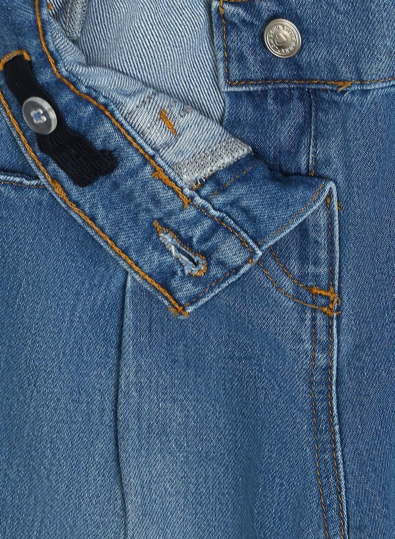 ال سي وايكيكي بنطلون جينز بناتي واسع بوسط مطاطي - Image 3